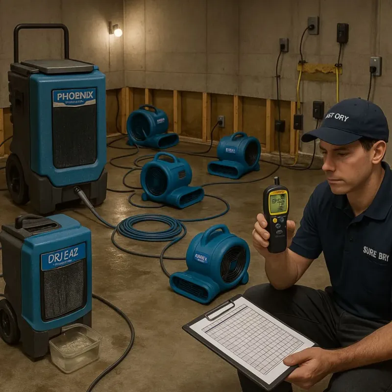Structural Drying and Dehumidification process in Montgomery County, VA